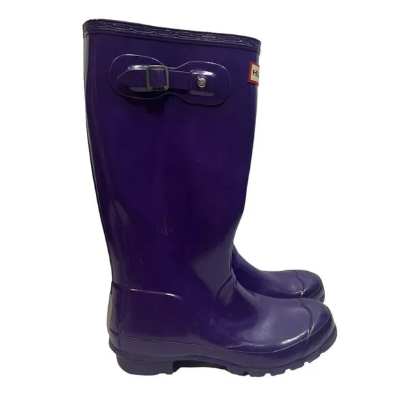 Hunter Rain Boots Hunter Wellies Purple Size Hunter Shoes Hunter
